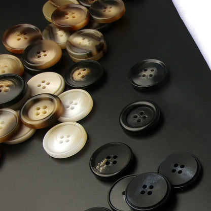 3447★  suit buttons round resin coat button trench coat jacket top versatile clothes white men's and women's black buttons