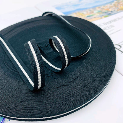 3863 Tira de cinta de sarga intercoloreada de 1 cm con ribete en el borde lateral, tira de presión, cinta jacquard, accesorios de ropa para textiles del hogar