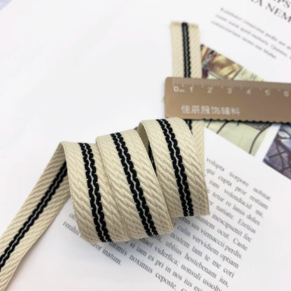 Tira de cinta jacquard a rayas de 1,5 cm, color 3856, para ribete, para ropa, con abalorios, para textiles del hogar, accesorios de vestir