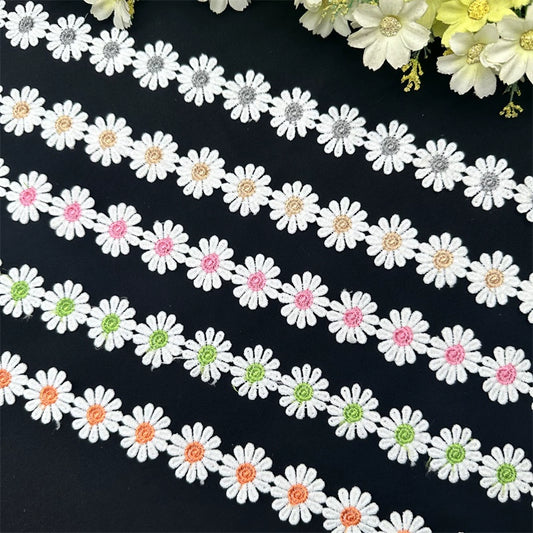 3670 Accesorios de encaje con borde de color, ropa decorativa, tela de flores solubles en agua, cinta de encaje, materiales hechos a mano para bricolaje