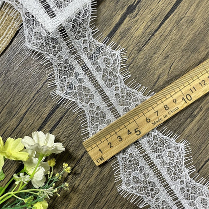 3739 Ropa de alta calidad en blanco y negro, accesorios para vestidos de novia, tela de encaje hueco, ropa interior, encaje de pestañas unilateral