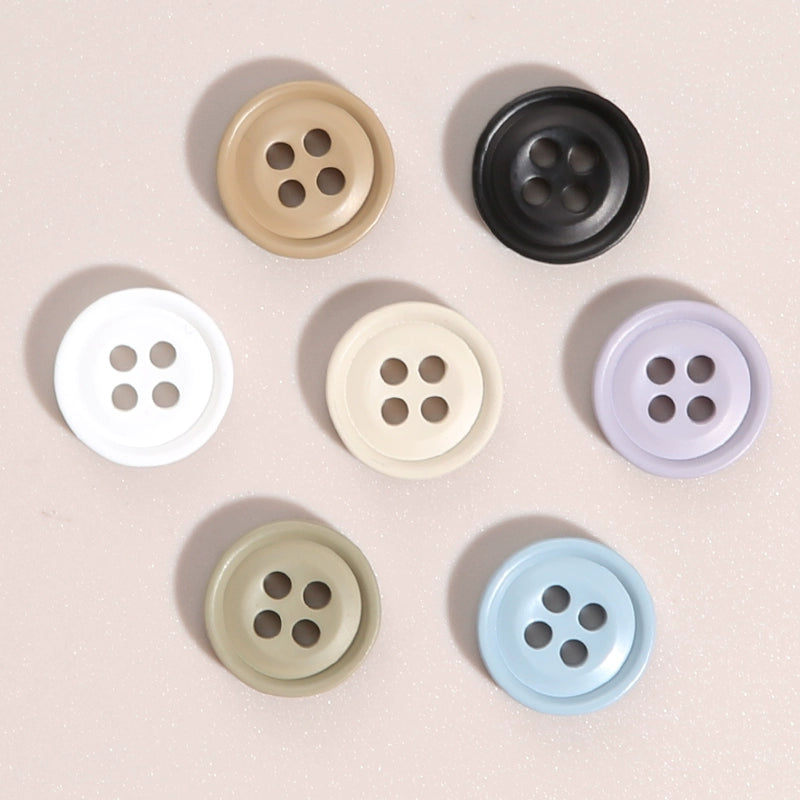 3324★  Round Shirt Clothes Decorative Buttons Shirt Cardigan Top Women's Four-Eye Buttons Sweater Cuffs Small Button Accessories