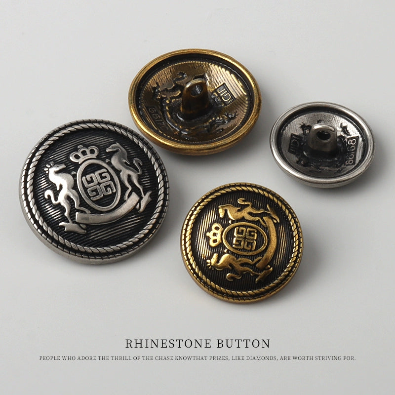 3237★  Vintage British style metal button coat trench coat sweater suit jacket hand-sewn buttons bronze ancient silver buttons