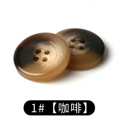 3447★  suit buttons round resin coat button trench coat jacket top versatile clothes white men's and women's black buttons