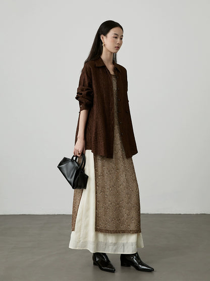 [Soft wind skirt] CAREMIND Tencel pleated skirt popular stacking yarn medium and long skirt