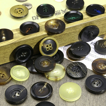 3463★ Botones de cuerno real para hombre, traje, chaqueta, pantalón, botones de alta gama, abrigo de cachemira para mujer, botones negros Daquan
