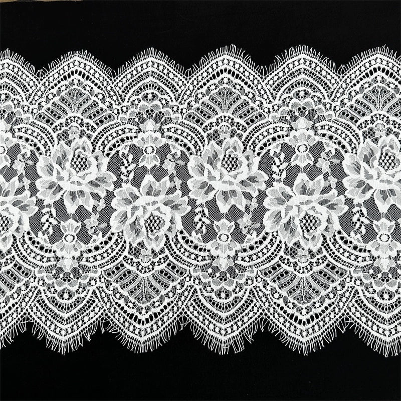 3737 ancho 30cm exquisitas pestañas de encaje hecho a mano DIY vestido alargado empalme velo de novia accesorios de ropa