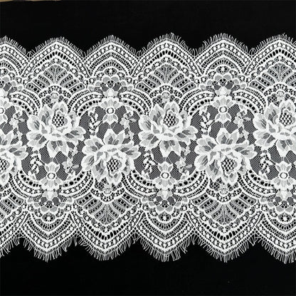 3737 ancho 30cm exquisitas pestañas de encaje hecho a mano DIY vestido alargado empalme velo de novia accesorios de ropa