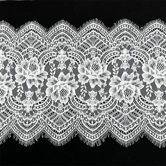 3737 ancho 30cm exquisitas pestañas de encaje hecho a mano DIY vestido alargado empalme velo de novia accesorios de ropa