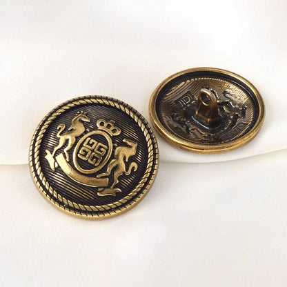 3276★  Vintage Crown Wheat Ear Metal Buttons Bronze Coat Windbreaker Buttons Suit Jacket Sweater College Style Buttons