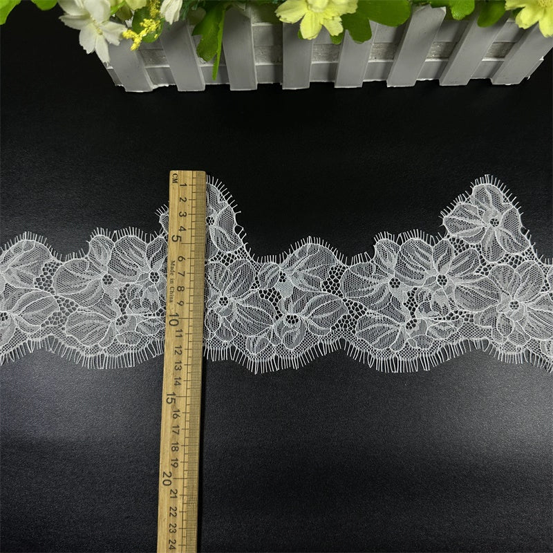 3776 Exquisito encaje de pestañas onduladas irregulares, bricolaje, vestido de novia, falda, costura, velo, cuello, accesorios de costura