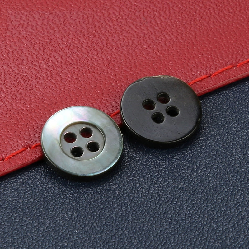 3347★  Shirt buttons women's and men's chiffon shirt buttons clothes versatile round shell buttons four-eye black and white cardigan small