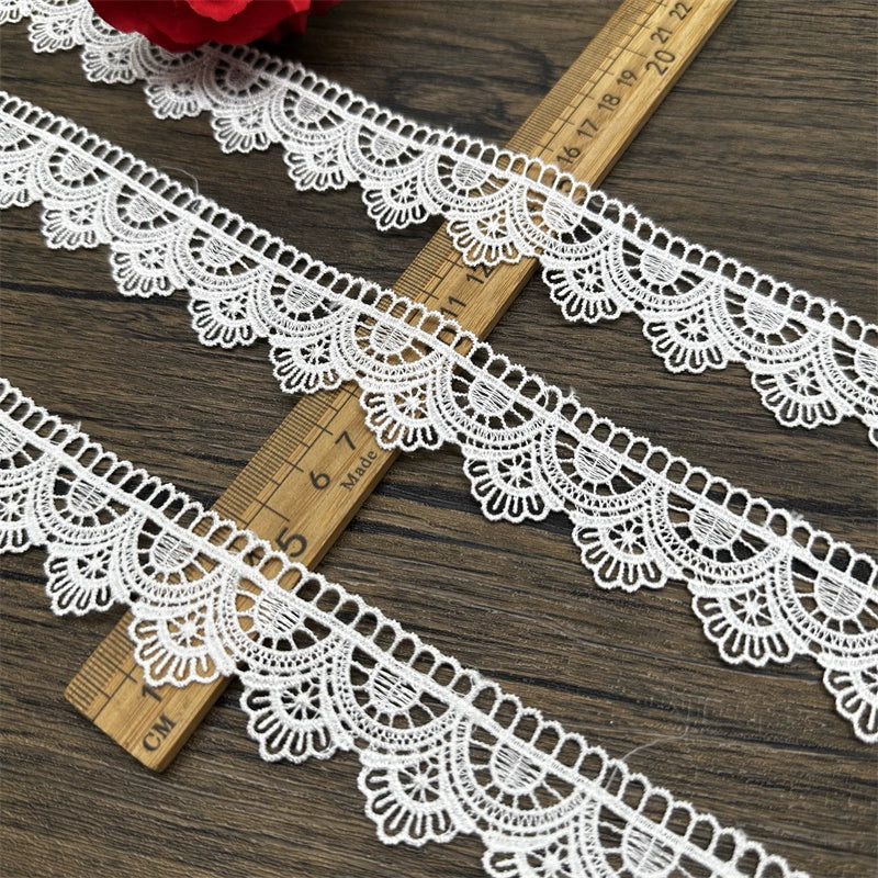 3665 Encaje de poliéster soluble en agua blanco DIY vestido falda cheongsam ropa hogar textiles decoración accesorios cinturón de encaje