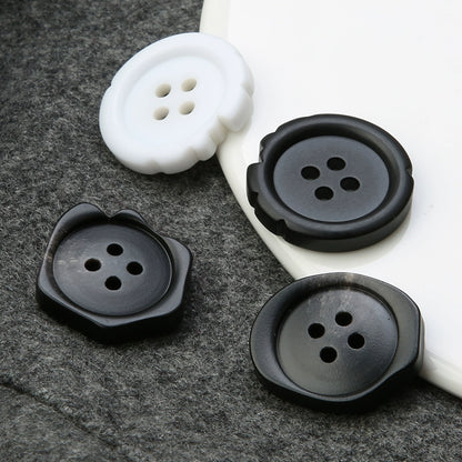 3416★  Black resin button top women's trench coat coat high-end buttons men's clothes suit pants button accessories