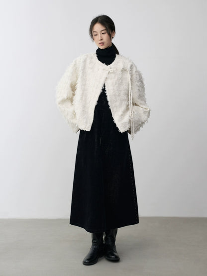 CAREMIND [Guoyun Tianxiang] Nueva chaqueta exquisita de manga larga con botones elegante tipo cárdigan chino Xiaoxiangfeng 