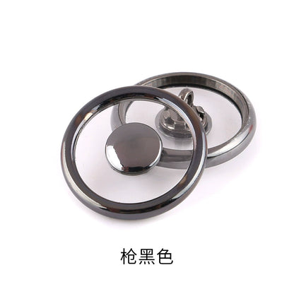 3491★ Botón redondo de metal transparente para abrigo de mujer, gabardina, botón de perla, ropa, suéter, decoración, botón grande, accesorios de ropa