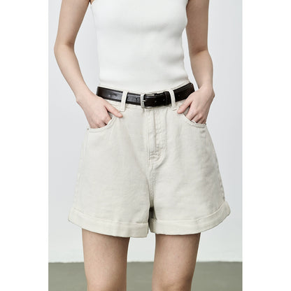 [Nuevo producto] CAREMIND2024 Pantalones cortos de mezclilla de cintura alta para principios de verano, pantalones cortos ajustados de pierna ancha y holgados 