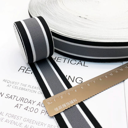 3868 Banda elástica gruesa de 4 cm con rayas de colores para ropa interior, banda de goma para cintura, correa de jacquard, accesorios para ropa