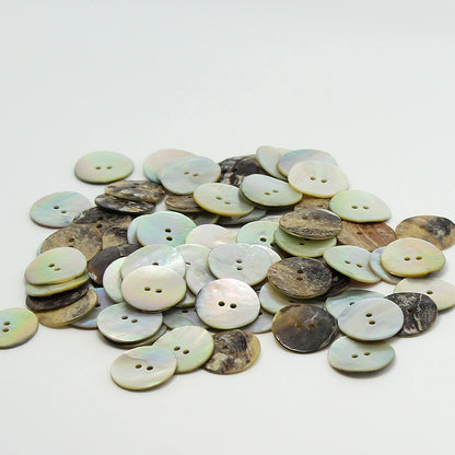 3399★  Imported Mass shell button round two-eye shirt cardigan button pearlescent trench coat Korean version cuffs natural pearlescent