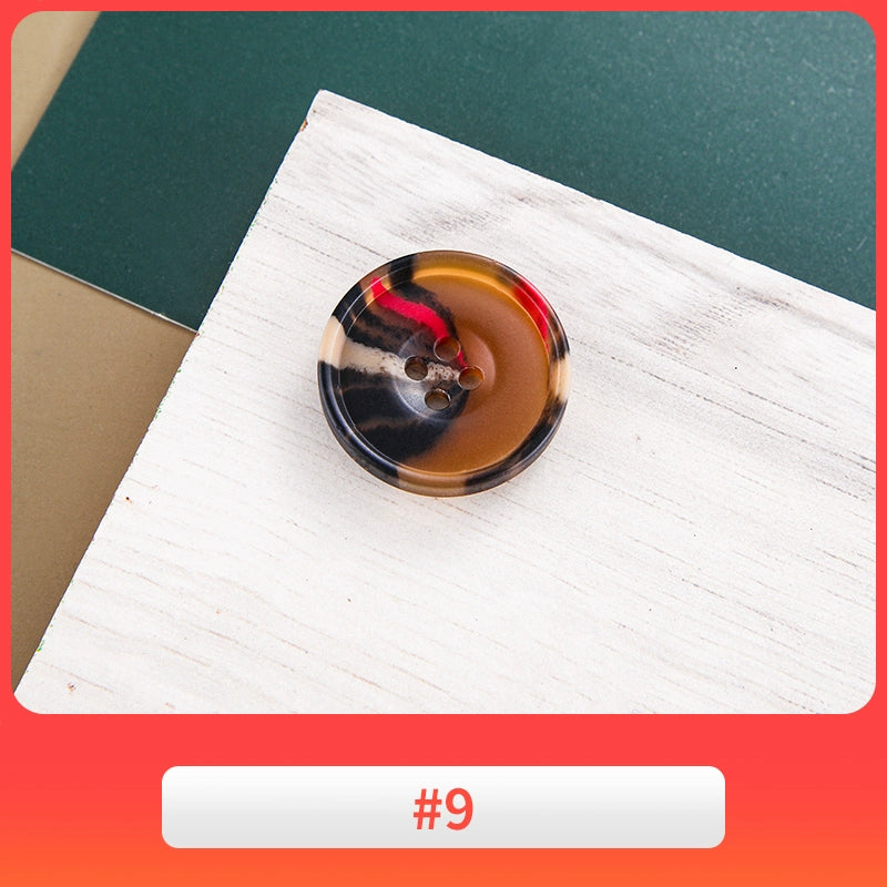 3443★ Botón redondo de resina versátil, botón de abrigo de lana, botón de gabardina para mujer, botón de pantalón de traje para hombre