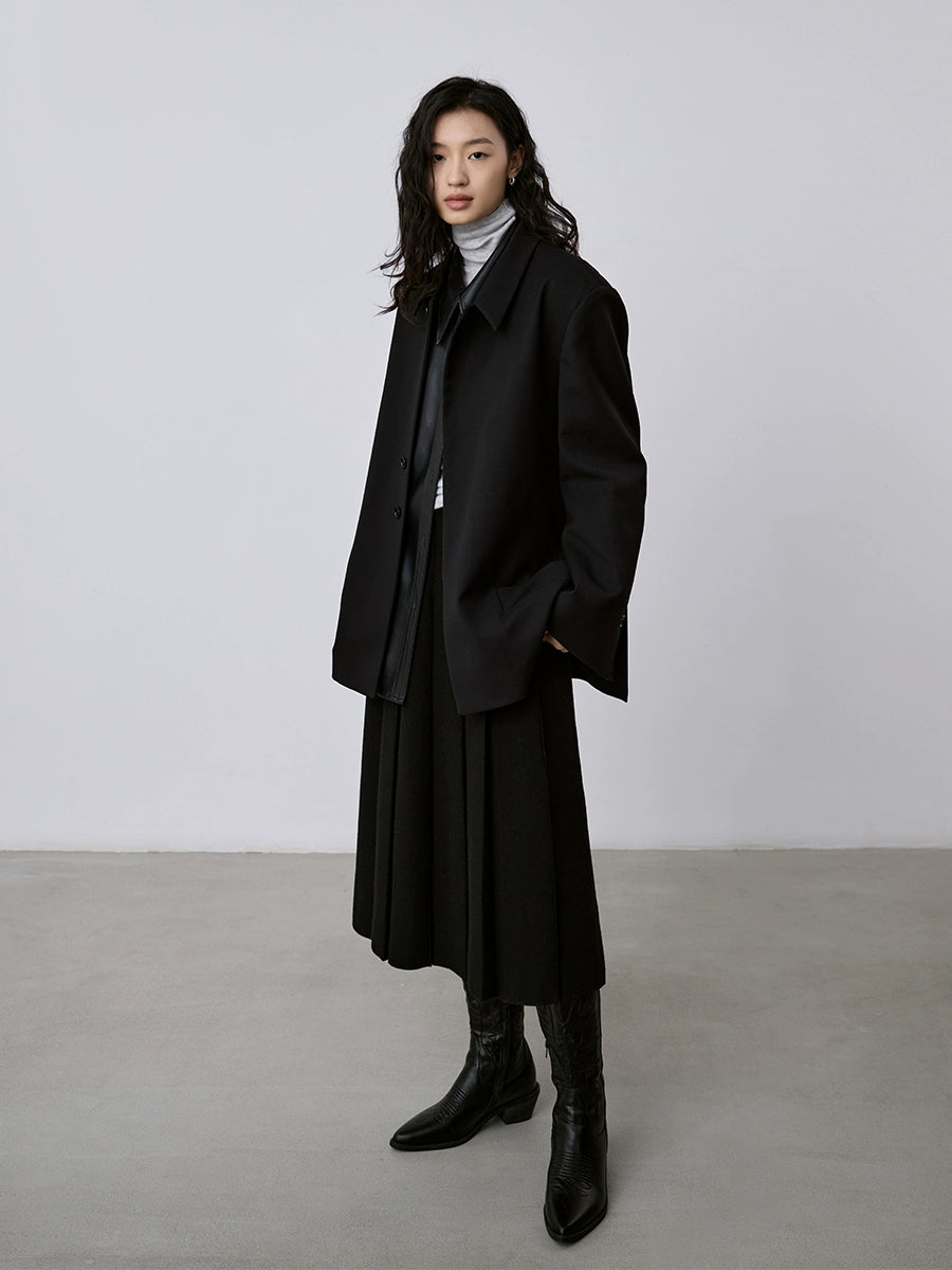 [Offre à durée limitée] Nouveau costume noir chinois Niche Chic décolleté automne et hiver veste haut de costume haut de gamme