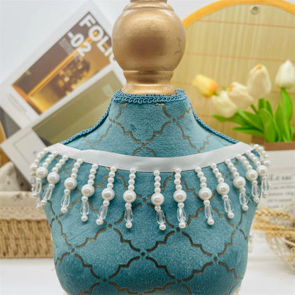 3692 borla colgante de perlas con cuentas, accesorios de encaje para lámpara de escritorio, encaje decorativo para ropa, cortina, encaje decorativo