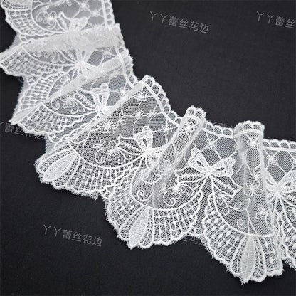 Accesorios de encaje bordado de malla de alta calidad, 3809 ancho, 11 cm, hechos a mano, para vestido de novia, decoración de cortina de péndulo