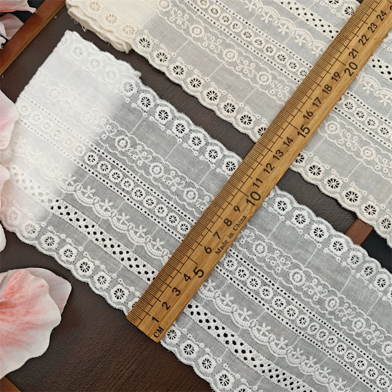 3802 Ropa de moda Lolita, algodón peinado, algodón bordado, encaje, ropa interior, decoración textil para el hogar, tela auxiliar hecha a mano DIY