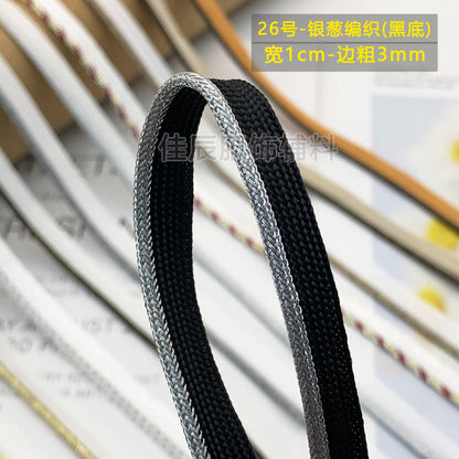 Cinta adhesiva de seda para niños, 1 cm, color dorado y plateado, para ribetes, ropa, textiles para el hogar, almohadas, etc.