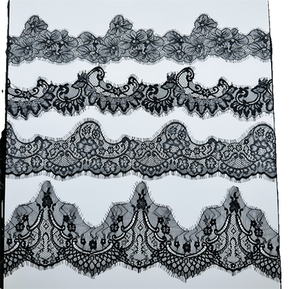 3776 Exquisito encaje de pestañas onduladas irregulares, bricolaje, vestido de novia, falda, costura, velo, cuello, accesorios de costura