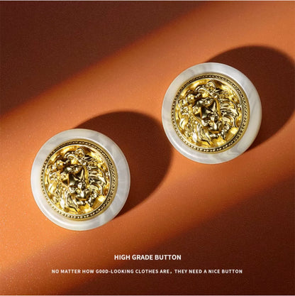 3278★  Metal lion head button men's and women's clothes jacket personalized decorative button accessories children's sweater small button top