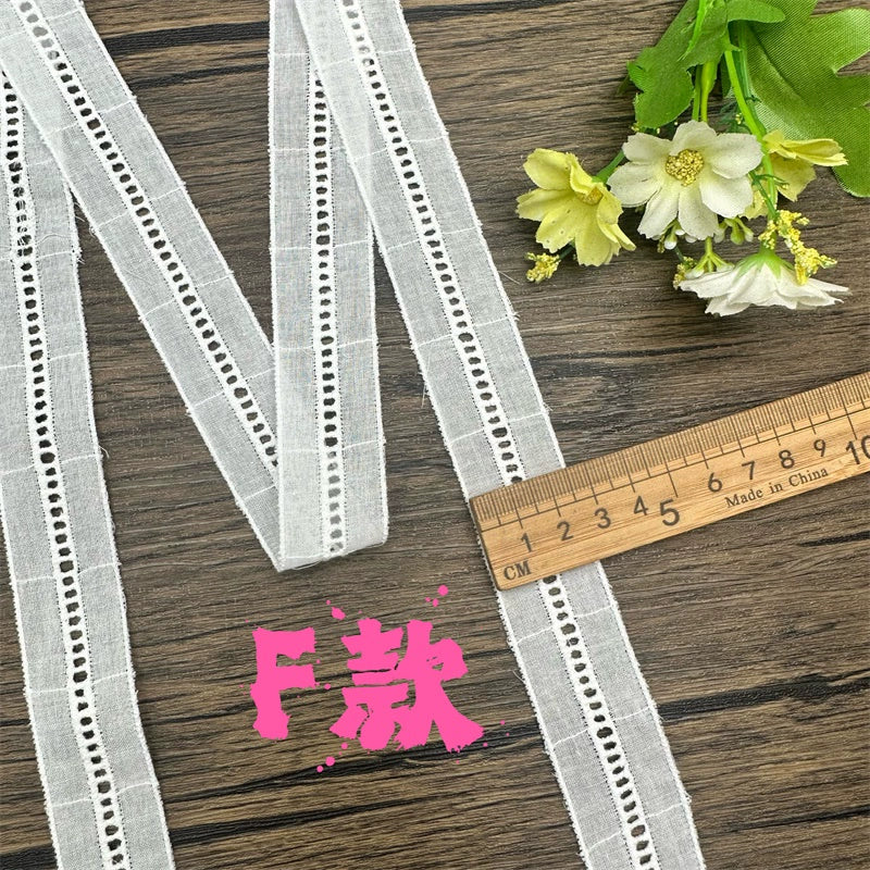 3800 Exquisito ribete de algodón puro japonés y coreano, tela de encaje bordado para escaleras, accesorios de encaje decorativos para empalme de ropa hechos a mano