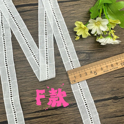 3800 Exquisito ribete de algodón puro japonés y coreano, tela de encaje bordado para escaleras, accesorios de encaje decorativos para empalme de ropa hechos a mano