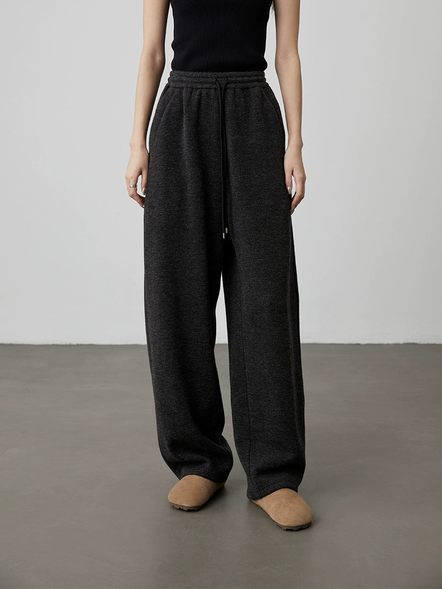 [Scimitar sweatpants] CAREMIND beige wide-leg casual pants autumn and winter straight sweatpants trousers children