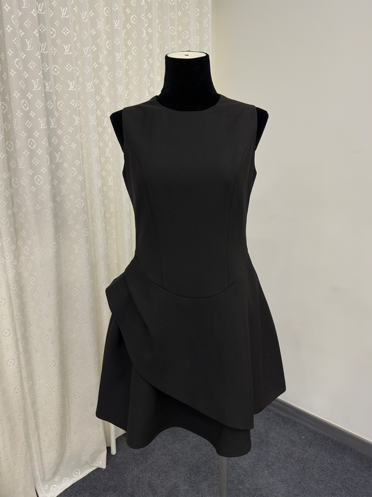 8012★  New irregular cutting rich family daughter wind miu dress small fragrant wind waist sleeveless vest skirt
