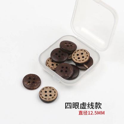 3352★  Coconut Round Shirt Button Women's Button Painted Shirt Small Button DIY Handmade Clothes Wooden Button Coconut Shell Wood