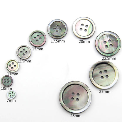 3388★  Black four-eyed black butterfly shell buttons clothes buttons shirt shirt suit buttons coat buttons T-shirt polo shirt buttons