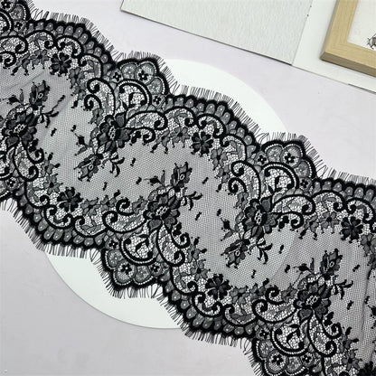 3746 Tela de encaje de pestañas bilateral de hilo de malla de alta calidad, accesorios de empalme alargados para cortina y velo de bricolaje