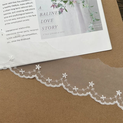 3811 Accesorios de encaje bordado blanco japonés y coreano, accesorios de decoración de ropa DIY, materiales hechos a mano DIY, accesorios de ropa