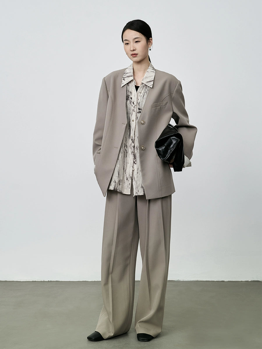 Camisa con pintura de tinta CAREMIND estilo nacional con manchas, manga larga, chaqueta superior de seda ligera para mujer estilo Hong Kong, marea 