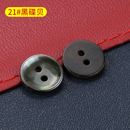 3364★  High-end shell button-up men's and women's shirts, small button-up knitted sweaters, cardigans, round four-eye versatile white buttons