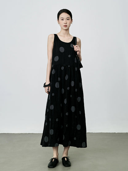 Vestido sin mangas estilo Hepburn negro de CAREMIND, vestido de lunares nuevo de verano para niños 