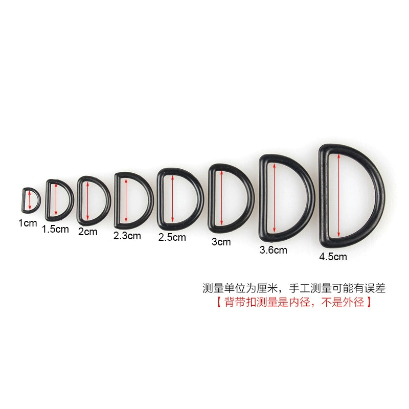 3525★ Ropa en blanco y negro Hebilla de anillo en D Hebilla de ajuste de correa Hebilla en D Hebilla de correa Accesorios de equipaje Hebilla de anillo en D Botón de plástico