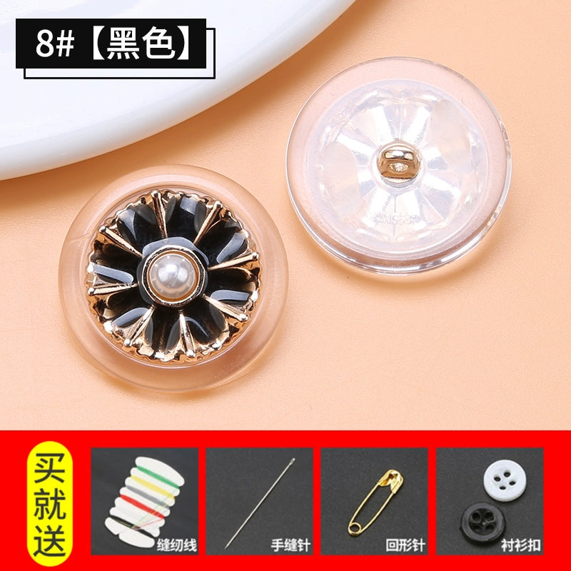 3490★ Gabardina con botones de punta de metal para mujer, botones decorativos versátiles, ropa, suéter, pijama, botones redondos grandes