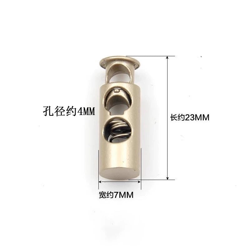 3543★ Hebilla de resorte de metal, hebilla fija para cordón de zapato, hebilla de nariz de cerdo con cordón para ropa, hebilla de tope para sombrero, botón de ajuste elástico para apretar