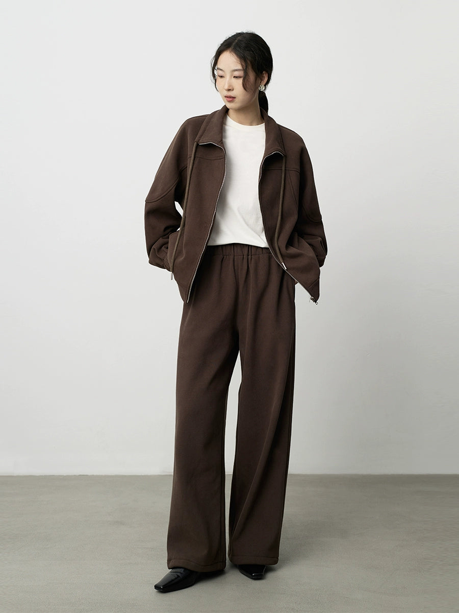 [Oferta por tiempo limitado] Conjunto de dos piezas de suéter con capucha y pantalón informal para mujer + pantalón recto informal de pierna ancha 
