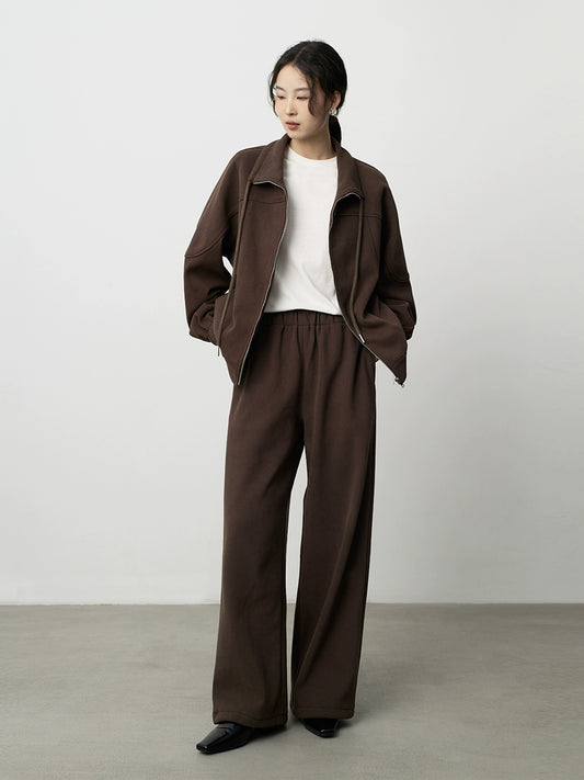 [Oferta por tiempo limitado] Conjunto de dos piezas de suéter con capucha y pantalón informal para mujer + pantalón recto informal de pierna ancha 