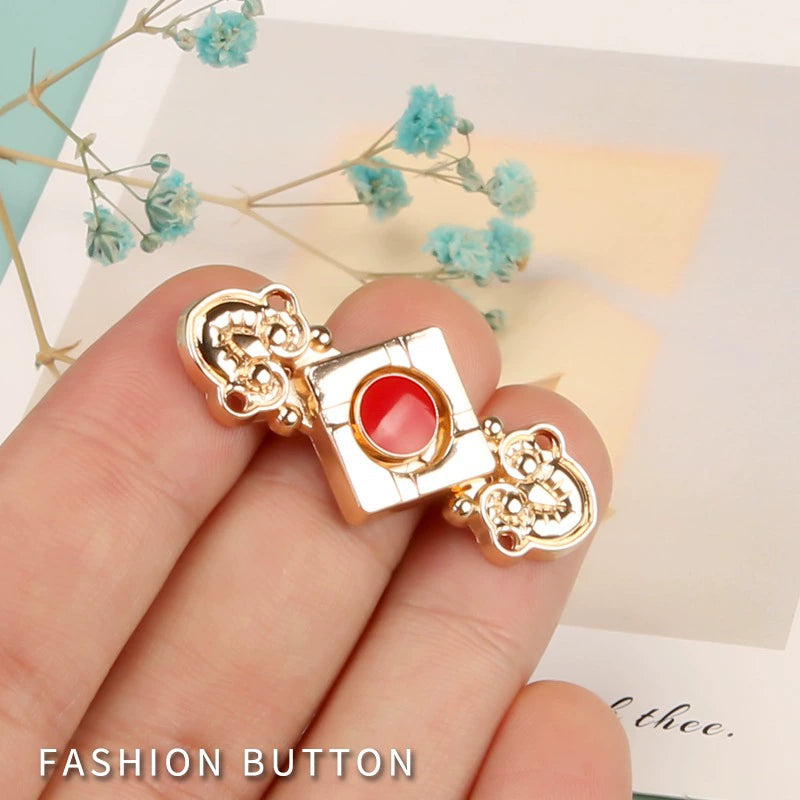 3501★ Hebilla antigua de metal para cheongsam Hanfu, hebilla antigua, hebilla de cuello con botón retro, accesorios para ropa