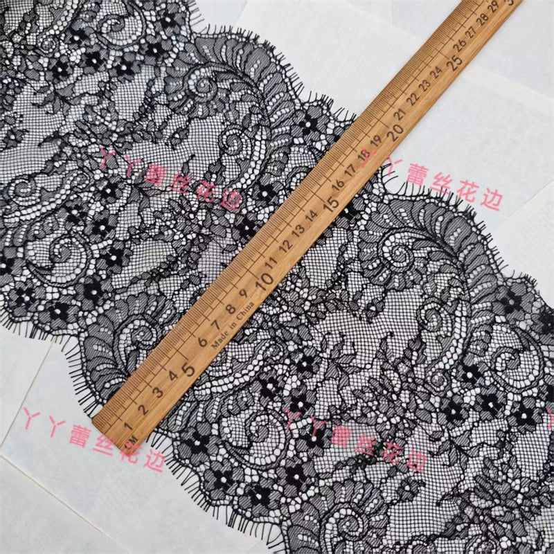 Tela de encaje de pestañas de alta calidad, 3745 cm de ancho y 20 cm de largo, ideal para manualidades, para vestido de novia, joyería, velo, collar, accesorios de empalme