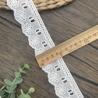 3797 Tela de algodón puro de alta calidad con borde hueco y encaje ondulado, ropa de muñeca DIY, falda, ropa, empalme, accesorios para el hogar